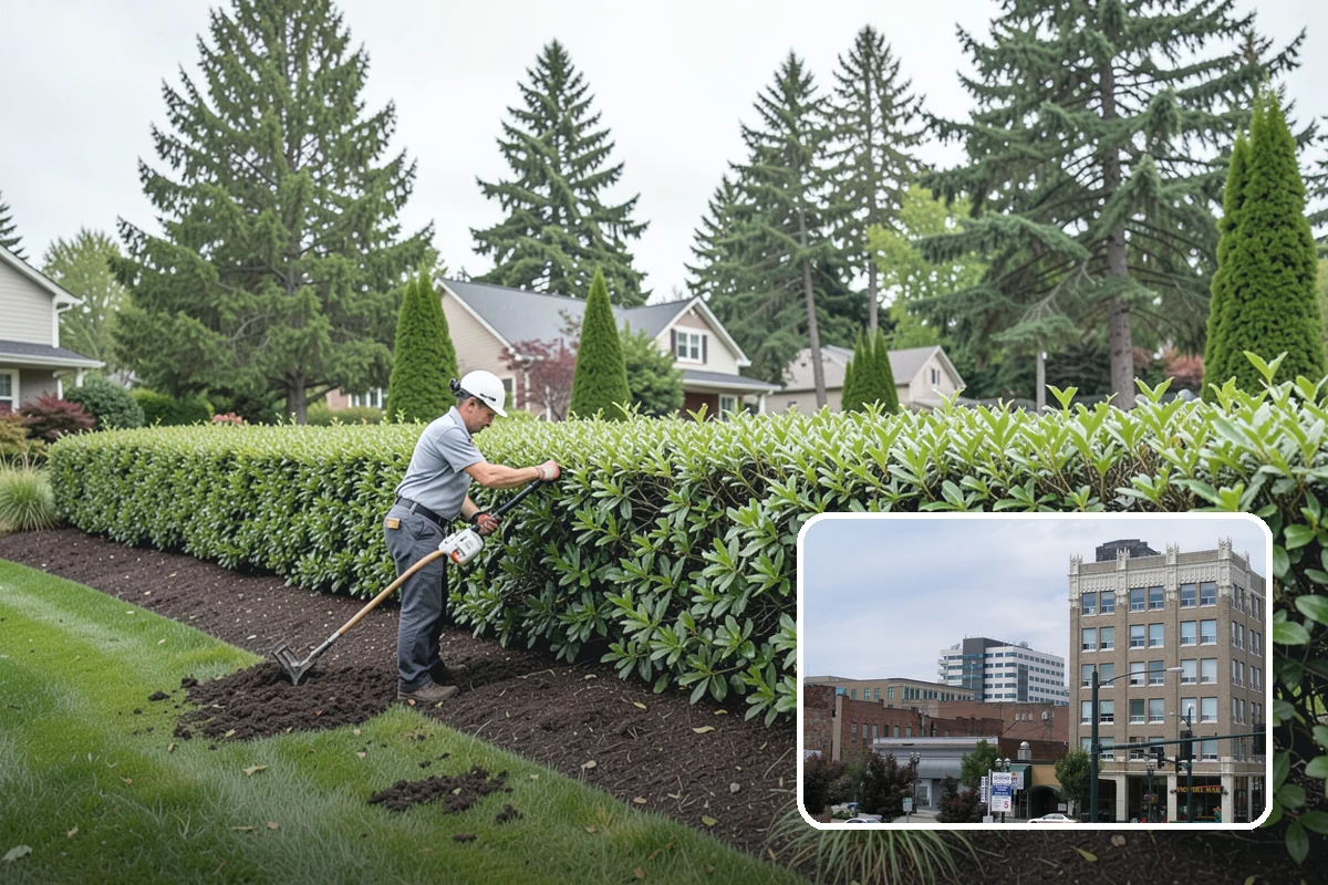 Privet Hedge Trimming in Everett, Snohomish County, WA - Delivers crisp, formal geometric lines