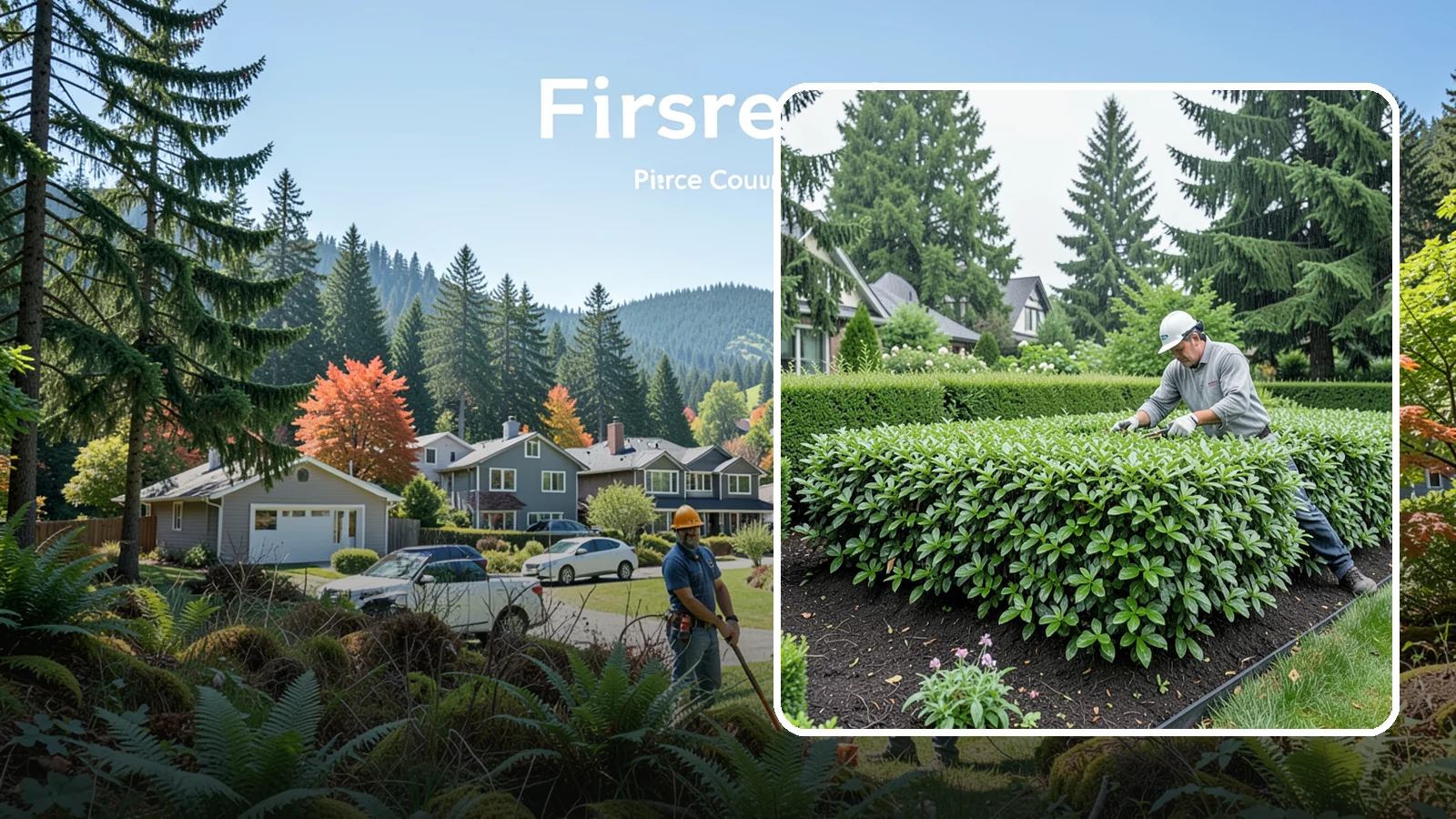 Privet Hedge Trimming in Fircrest, Pierce County, WA - Frequent, formal privet hedge trimming that maintains the crisp, geometric lines this classic fast-growing screen is known for.