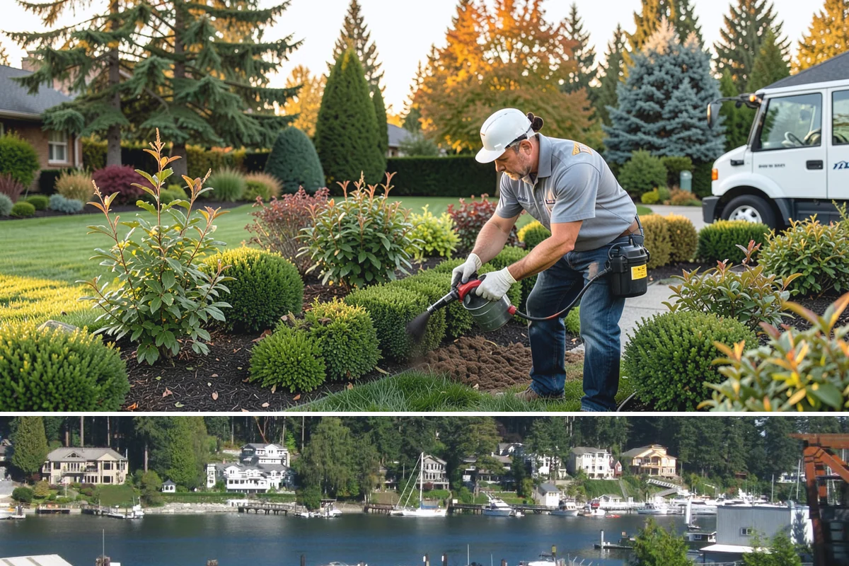 Privet Hedge Trimming in Gig Harbor, Pierce County, WA - Shear in late spring, mid-summer, and early fall to hold crisp lines through the growing season.