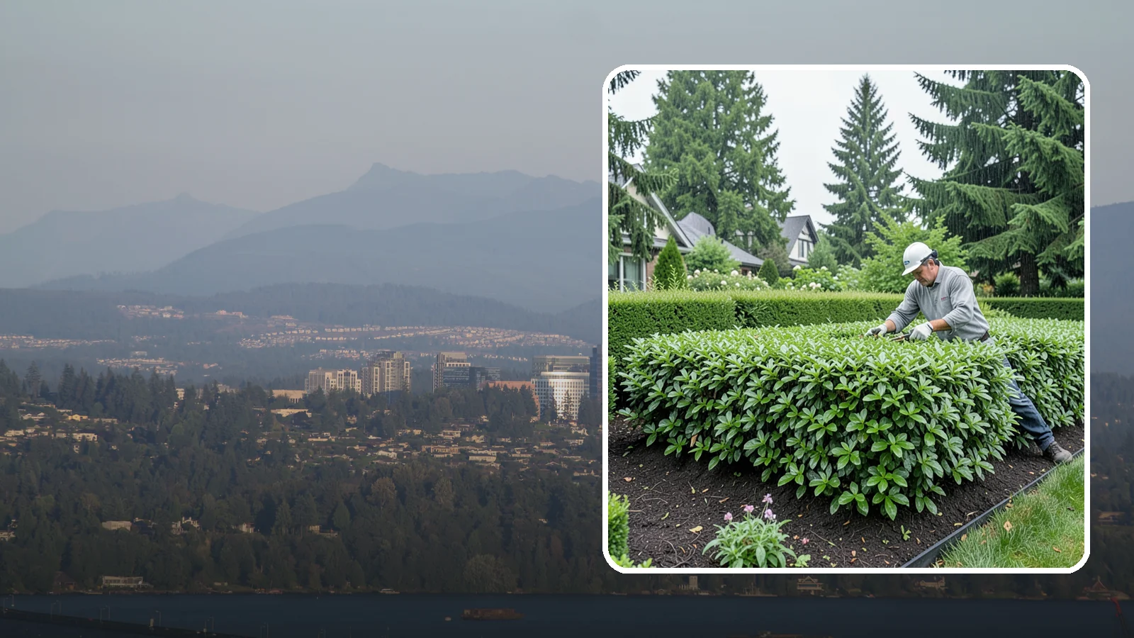 Privet Hedge Trimming in Medina, King County, WA - Frequent, formal privet hedge trimming that maintains the crisp, geometric lines this classic fast-growing screen is known for.