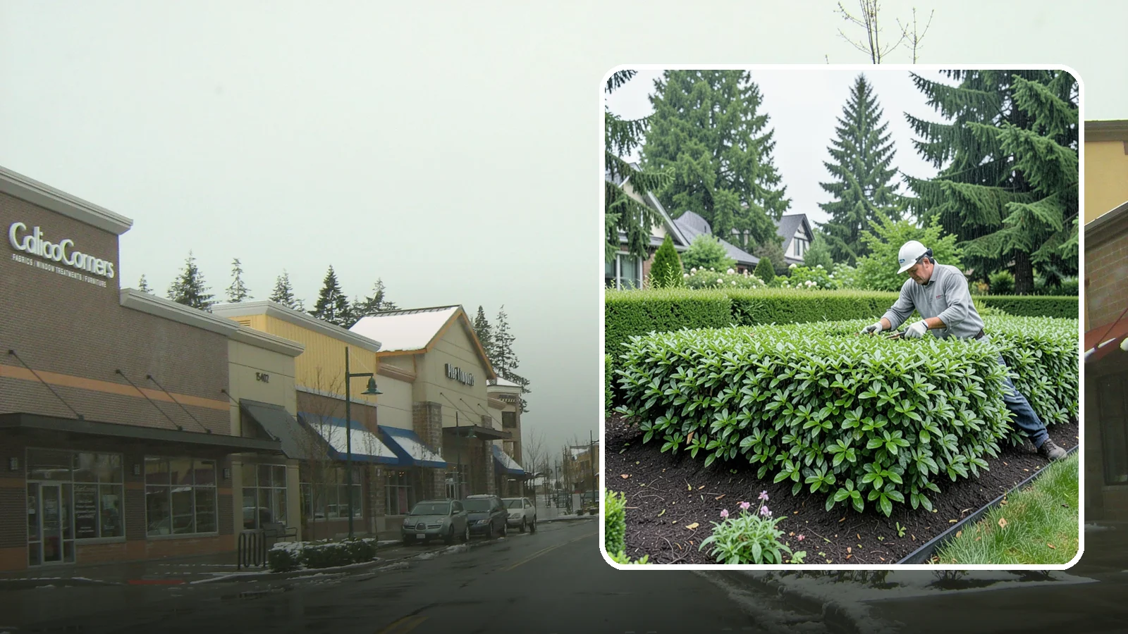 Privet Hedge Trimming in Mill Creek, Snohomish County, WA - Frequent, formal privet hedge trimming that maintains the crisp, geometric lines this classic fast-growing screen is known for.