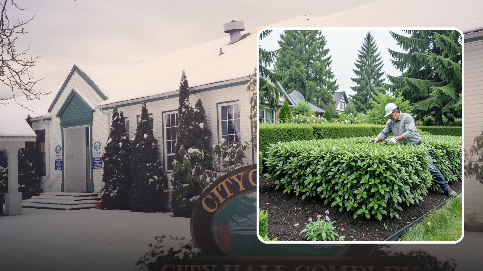 Privet Hedge Trimming in Pacific, King County, WA - Frequent, formal privet hedge trimming that maintains the crisp, geometric lines this classic fast-growing screen is known for.