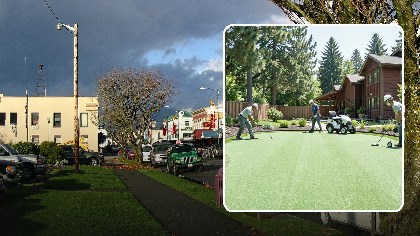 Putting Green Installation in Arlington, Snohomish County, WA - Custom backyard putting greens with true roll and realistic speed to practice your short game at home.