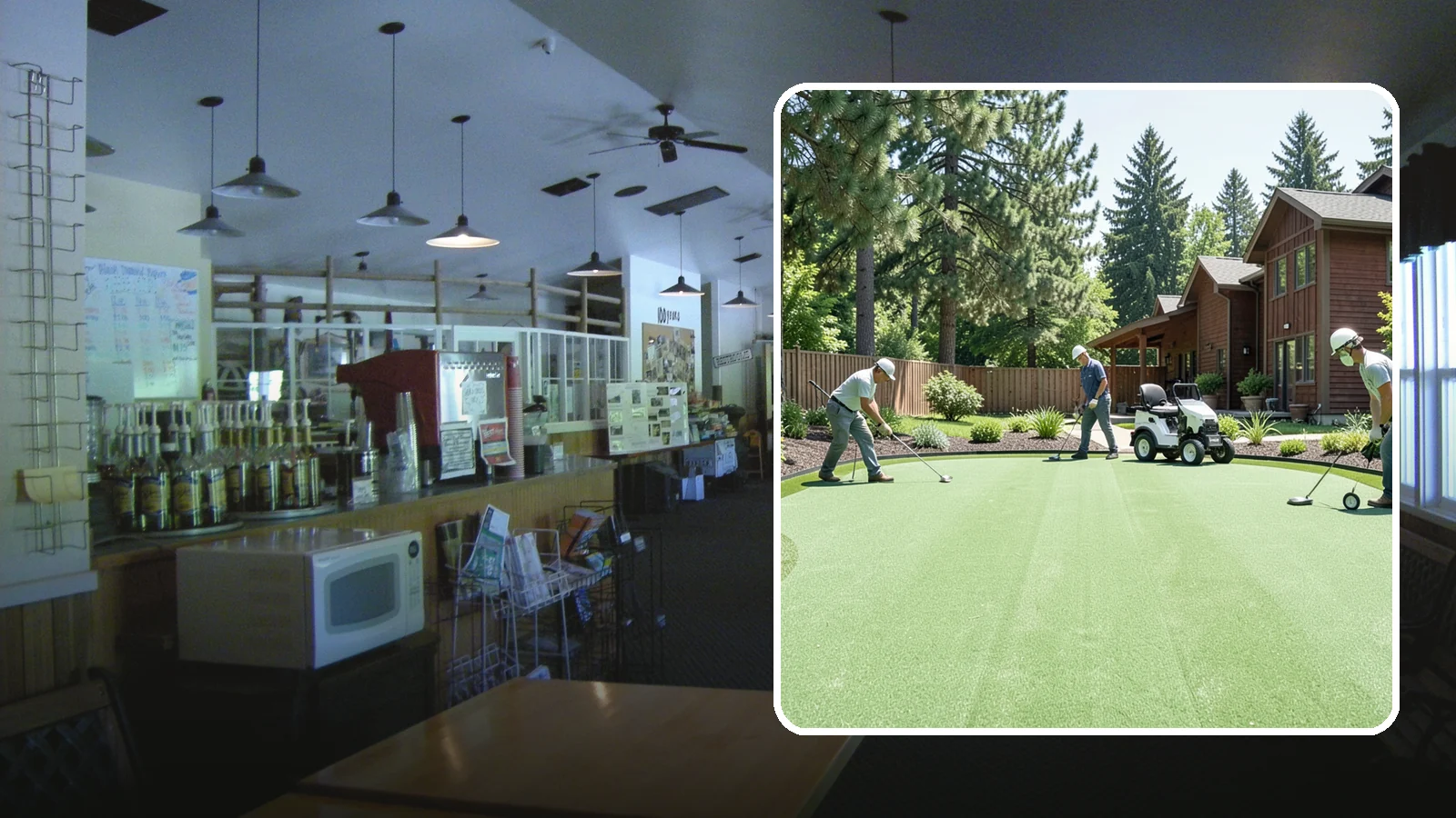 Putting Green Installation in Black Diamond, King County, WA - Custom backyard putting greens with true roll and realistic speed to practice your short game at home.