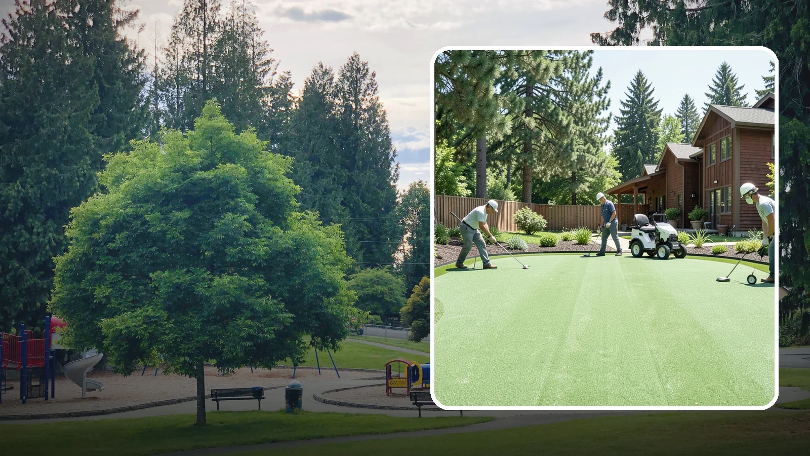 Putting Green Installation in Bonney Lake, Pierce County, WA - Custom backyard putting greens with true roll and realistic speed to practice your short game at home.
