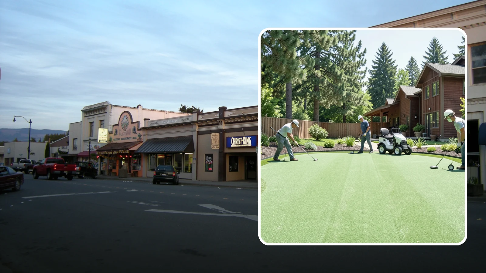 Putting Green Installation in Burlington, Skagit County, WA - Custom backyard putting greens with true roll and realistic speed to practice your short game at home.