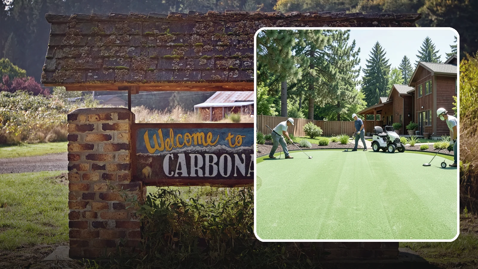 Putting Green Installation in Carbonado, Pierce County, WA - Custom backyard putting greens with true roll and realistic speed to practice your short game at home.