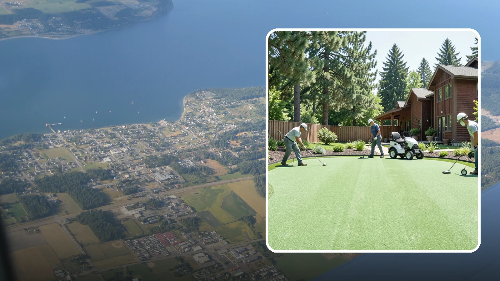 Putting Green Installation in Coupeville, Island County, WA - Custom backyard putting greens with true roll and realistic speed to practice your short game at home.