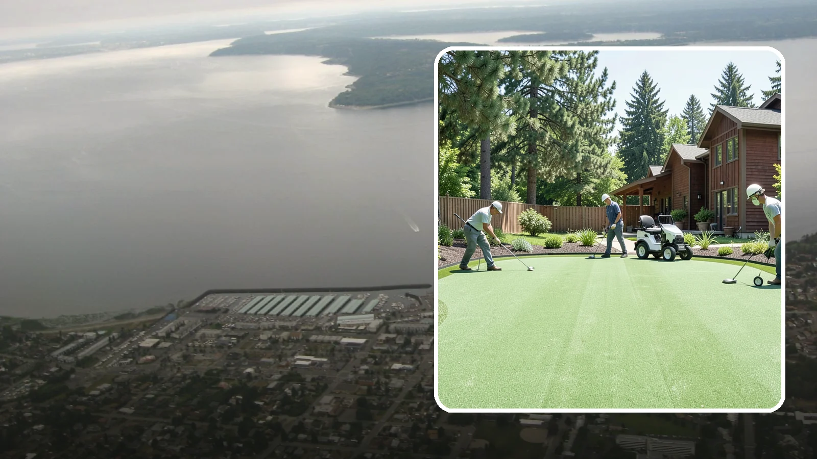 Putting Green Installation in Des Moines, King County, WA - Custom backyard putting greens with true roll and realistic speed to practice your short game at home.