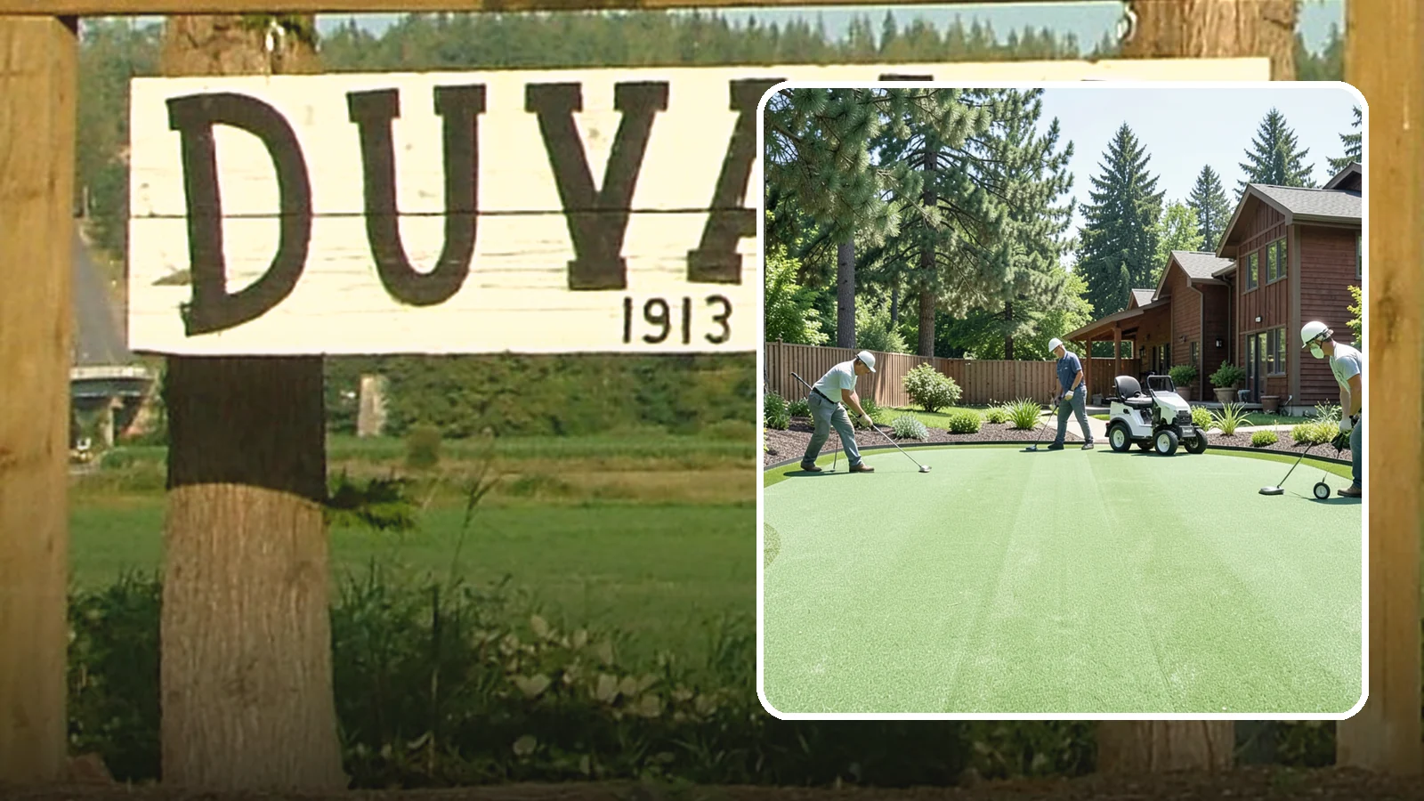 Putting Green Installation in Duvall, King County, WA - Custom backyard putting greens with true roll and realistic speed to practice your short game at home.