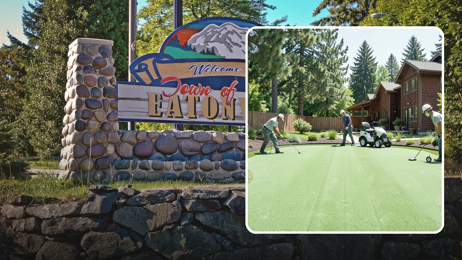 Putting Green Installation in Eatonville, Pierce County, WA - Custom backyard putting greens with true roll and realistic speed to practice your short game at home.