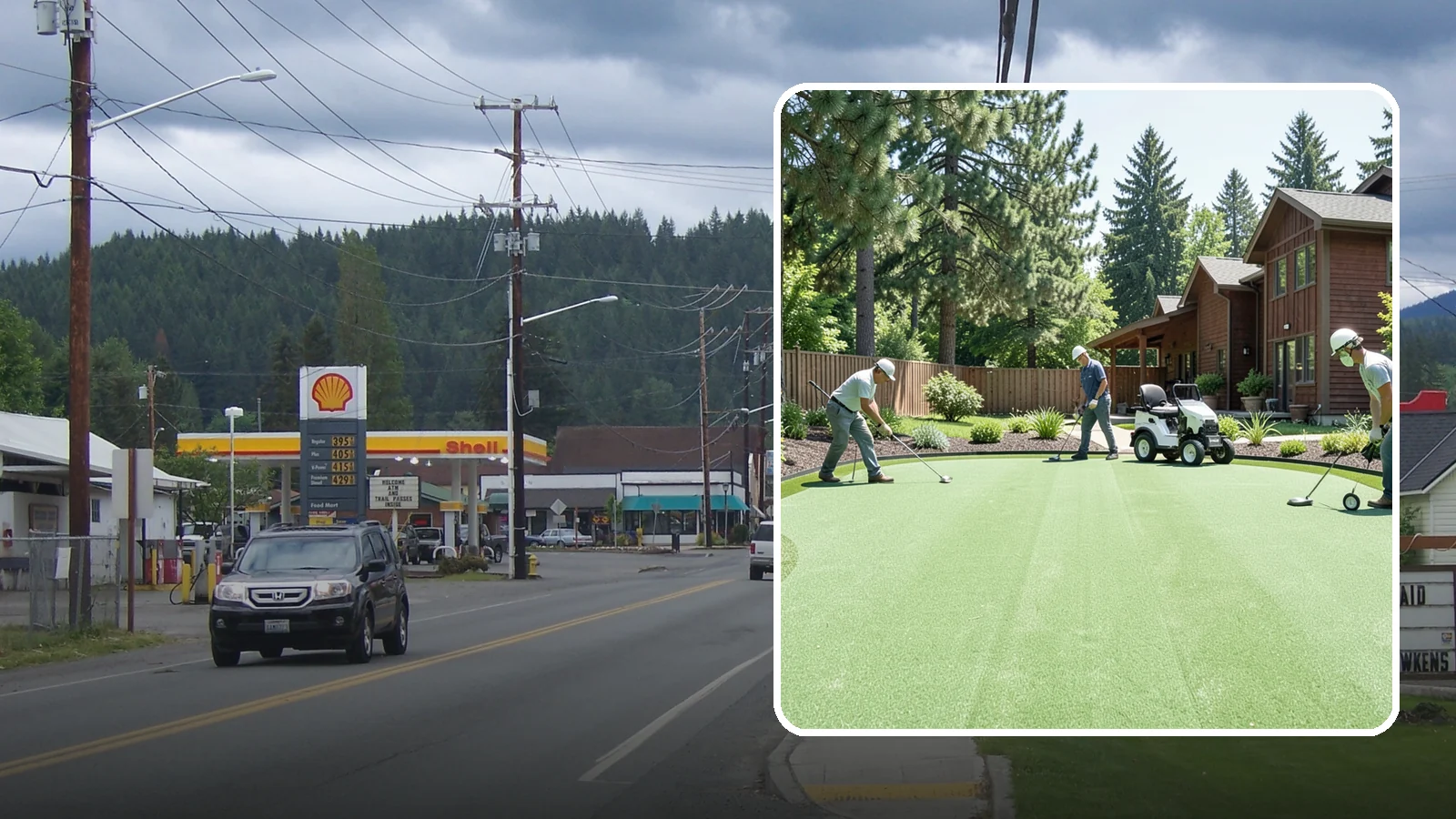 Putting Green Installation in Granite Falls, Snohomish County, WA - Custom backyard putting greens with true roll and realistic speed to practice your short game at home.