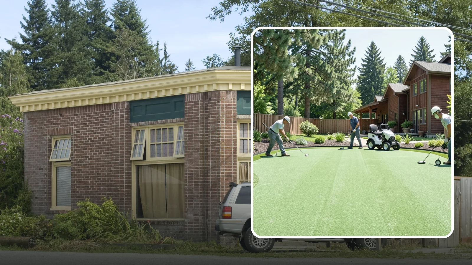 Putting Green Installation in Hamilton, Skagit County, WA - Custom backyard putting greens with true roll and realistic speed to practice your short game at home.