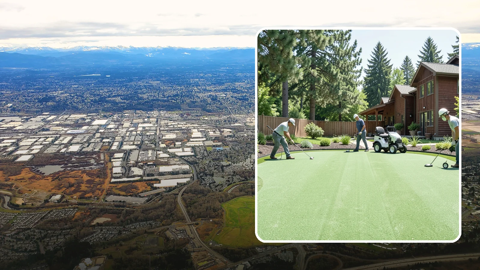 Putting Green Installation in Kent, King County, WA - Custom backyard putting greens with true roll and realistic speed to practice your short game at home.