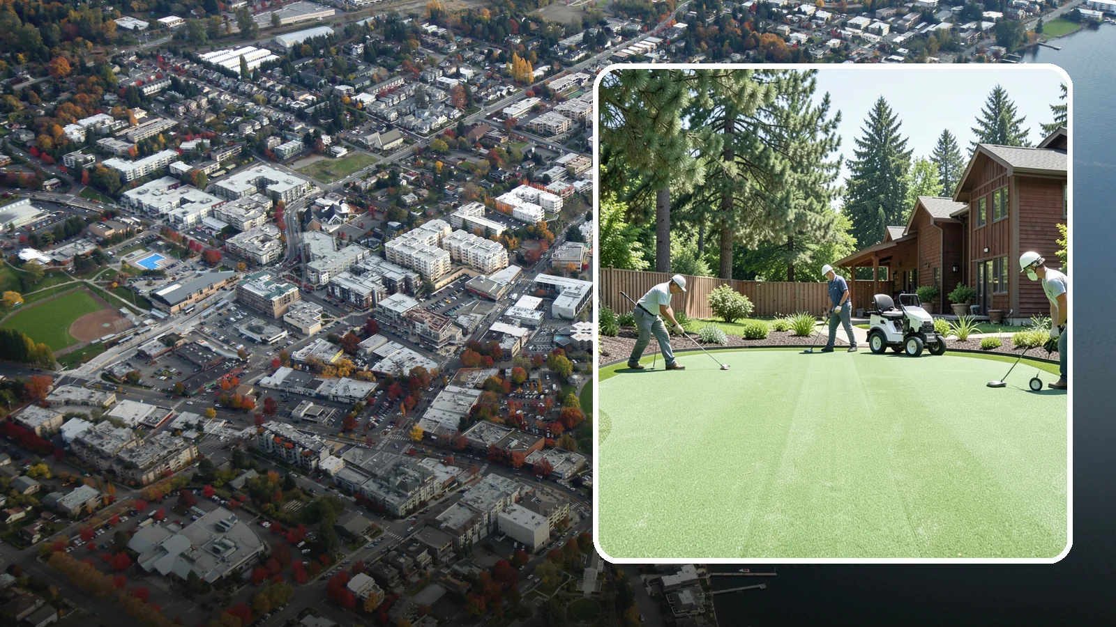 Putting Green Installation in Kirkland, King County, WA - Custom backyard putting greens with true roll and realistic speed to practice your short game at home.