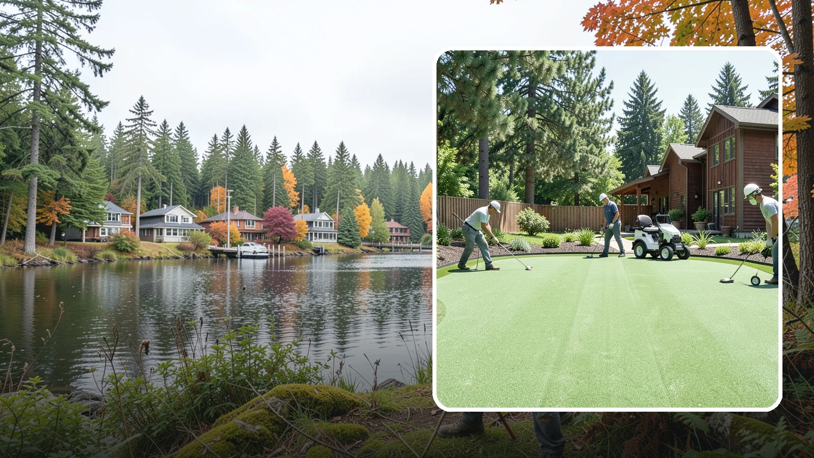 Putting Green Installation in La Conner, Skagit County, WA - Custom backyard putting greens with true roll and realistic speed to practice your short game at home.