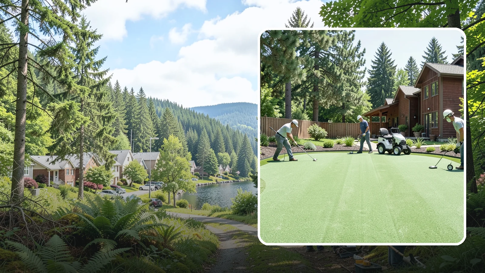 Putting Green Installation in Lake Forest Park, King County, WA - Custom backyard putting greens with true roll and realistic speed to practice your short game at home.