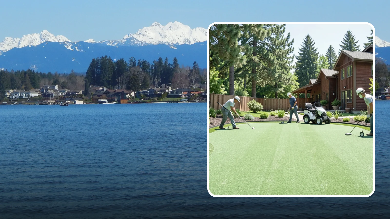 Putting Green Installation in Lake Stevens, Snohomish County, WA - Custom backyard putting greens with true roll and realistic speed to practice your short game at home.