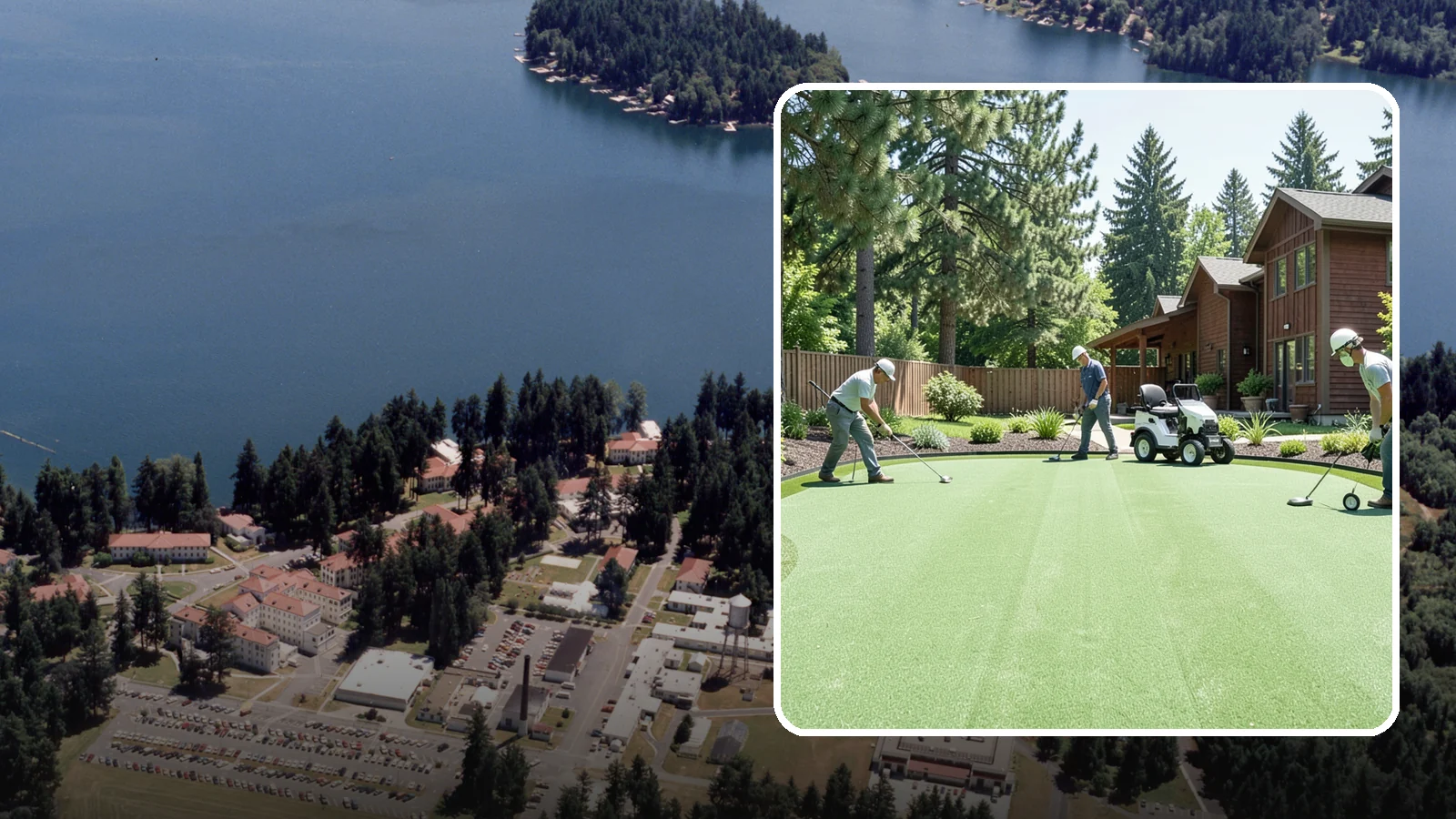 Putting Green Installation in Lakewood, Pierce County, WA - Custom backyard putting greens with true roll and realistic speed to practice your short game at home.