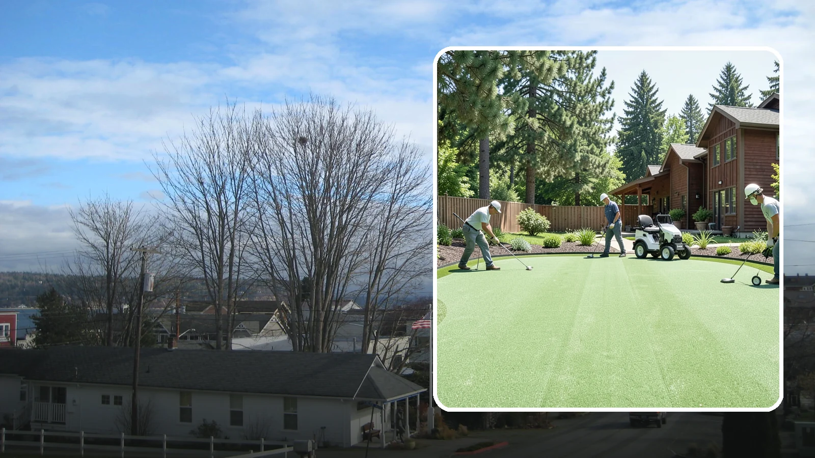 Putting Green Installation in Langley, Island County, WA - Custom backyard putting greens with true roll and realistic speed to practice your short game at home.