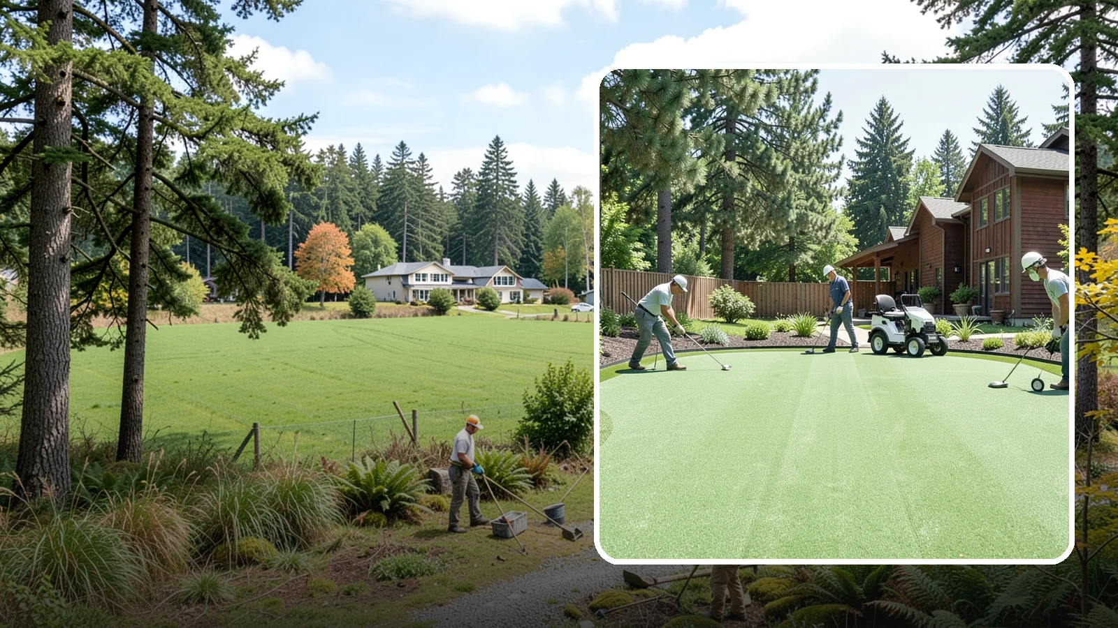 Putting Green Installation in Lyman, Skagit County, WA - Custom backyard putting greens with true roll and realistic speed to practice your short game at home.