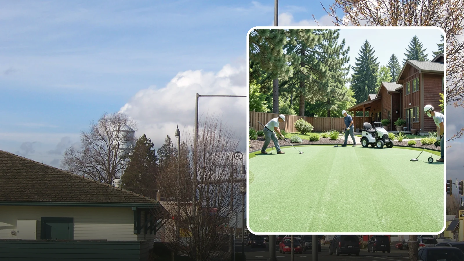 Putting Green Installation in Marysville, Snohomish County, WA - Custom backyard putting greens with true roll and realistic speed to practice your short game at home.