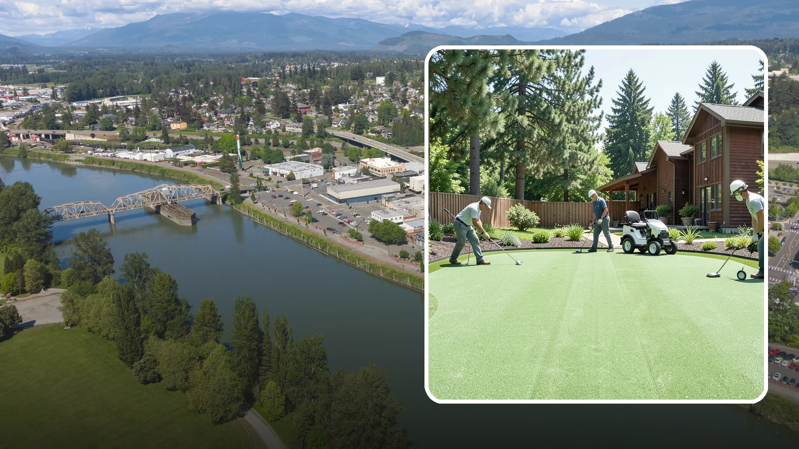 Putting Green Installation in Mount Vernon, Skagit County, WA - Custom backyard putting greens with true roll and realistic speed to practice your short game at home.