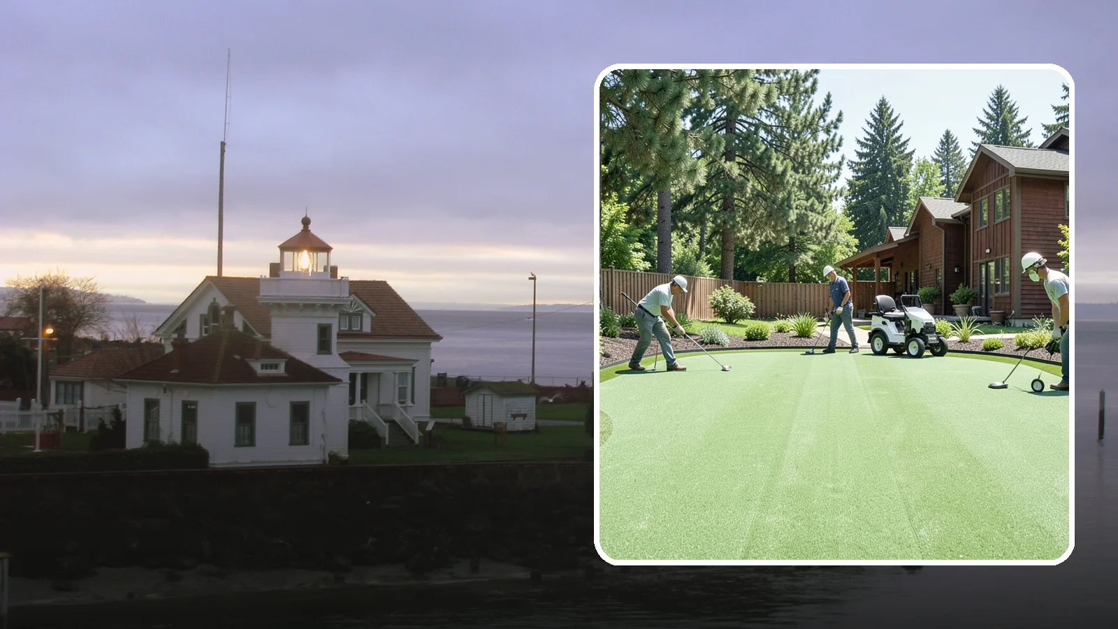 Putting Green Installation in Mukilteo, Snohomish County, WA - Custom backyard putting greens with true roll and realistic speed to practice your short game at home.
