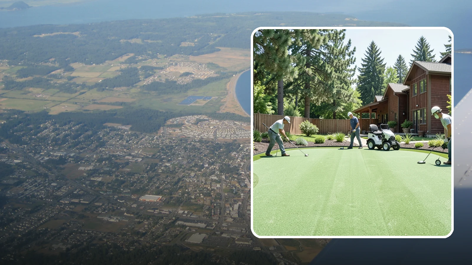 Putting Green Installation in Oak Harbor, Island County, WA - Custom backyard putting greens with true roll and realistic speed to practice your short game at home.