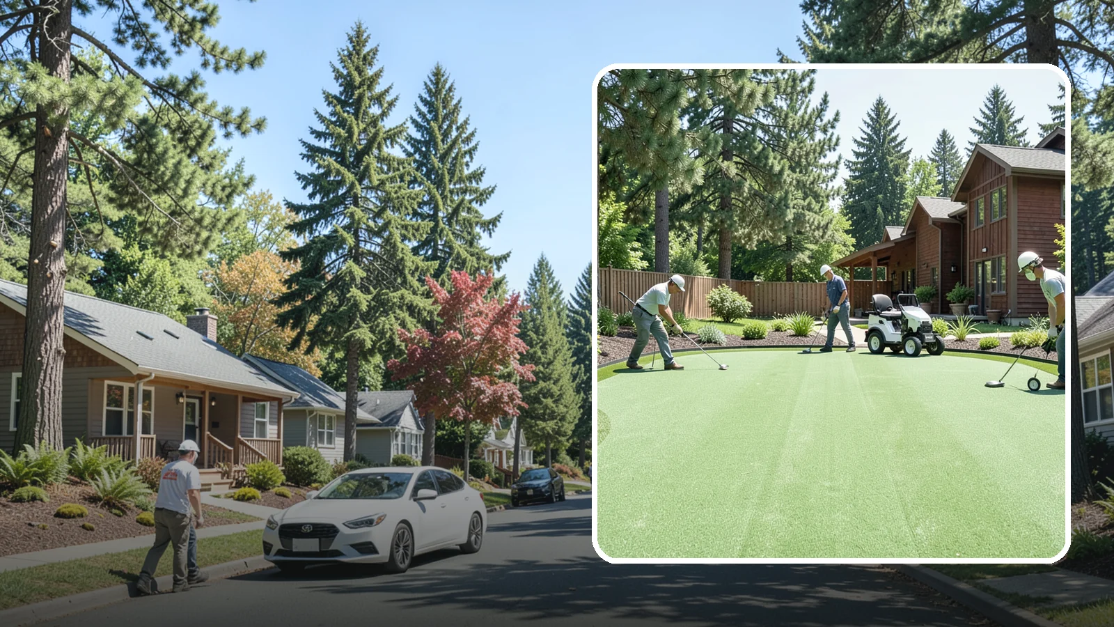 Putting Green Installation in Orting, Pierce County, WA - Custom backyard putting greens with true roll and realistic speed to practice your short game at home.
