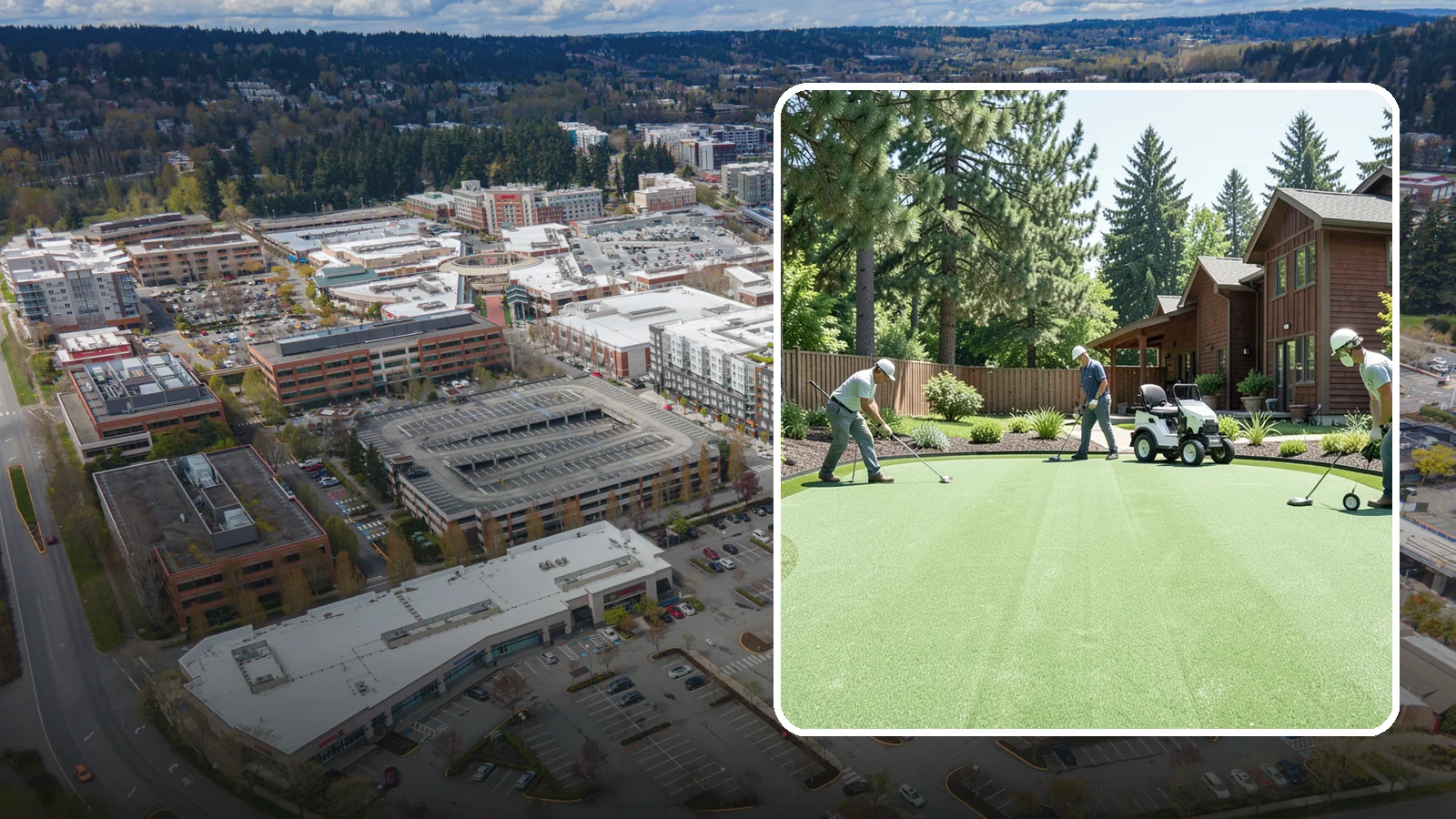 Putting Green Installation in Redmond, King County, WA - Custom backyard putting greens with true roll and realistic speed to practice your short game at home.