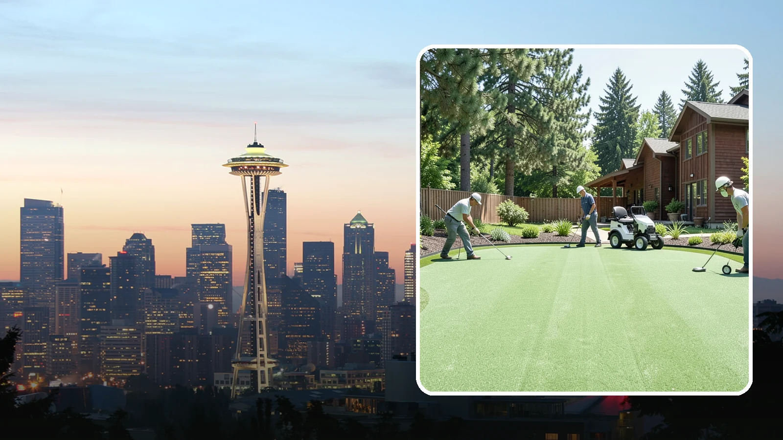 Putting Green Installation in Seattle, King County, WA - Custom backyard putting greens with true roll and realistic speed to practice your short game at home.