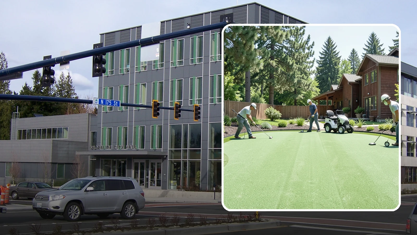 Putting Green Installation in Shoreline, King County, WA - Custom backyard putting greens with true roll and realistic speed to practice your short game at home.