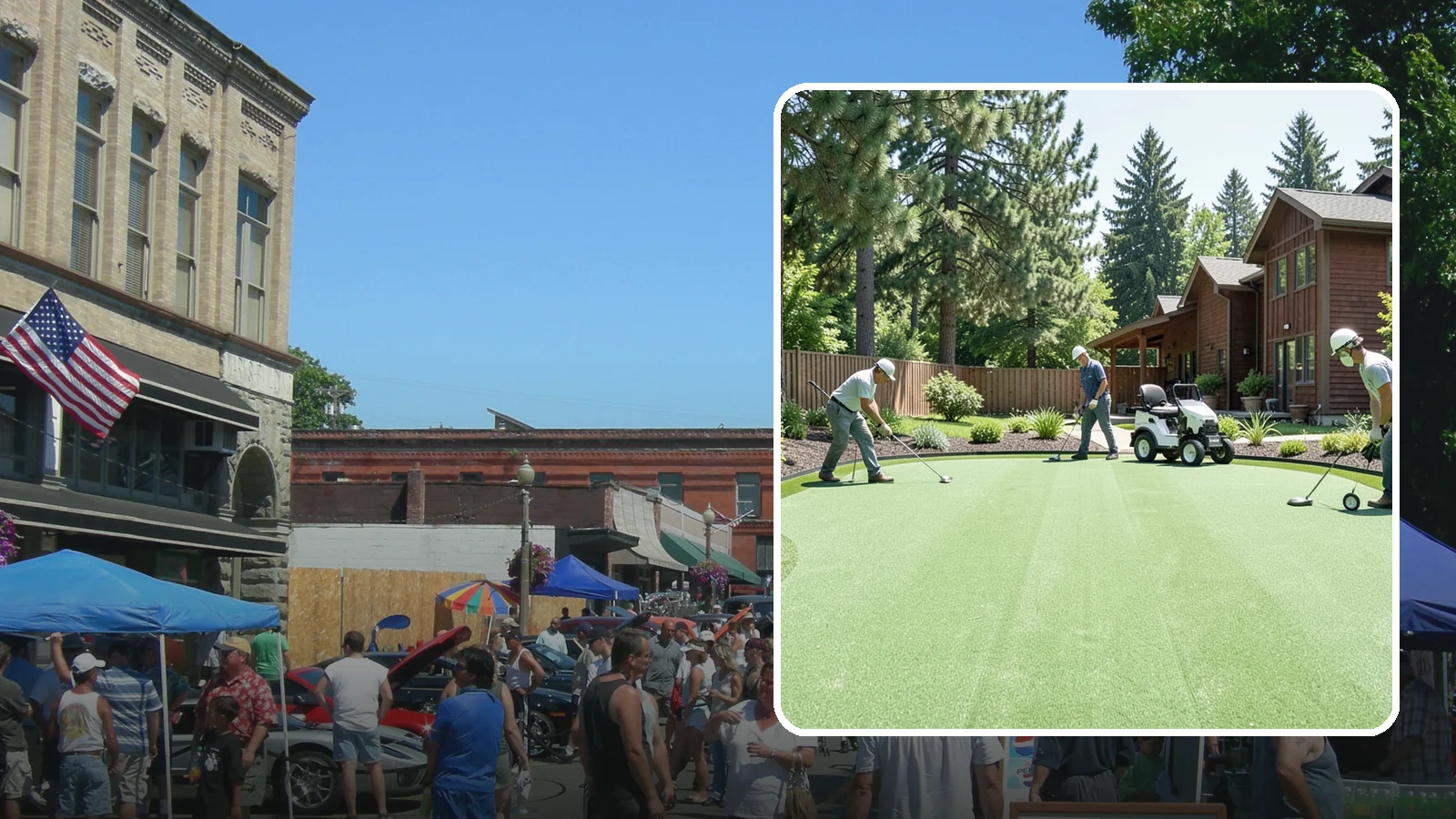 Putting Green Installation in Snohomish, Snohomish County, WA - Custom backyard putting greens with true roll and realistic speed to practice your short game at home.