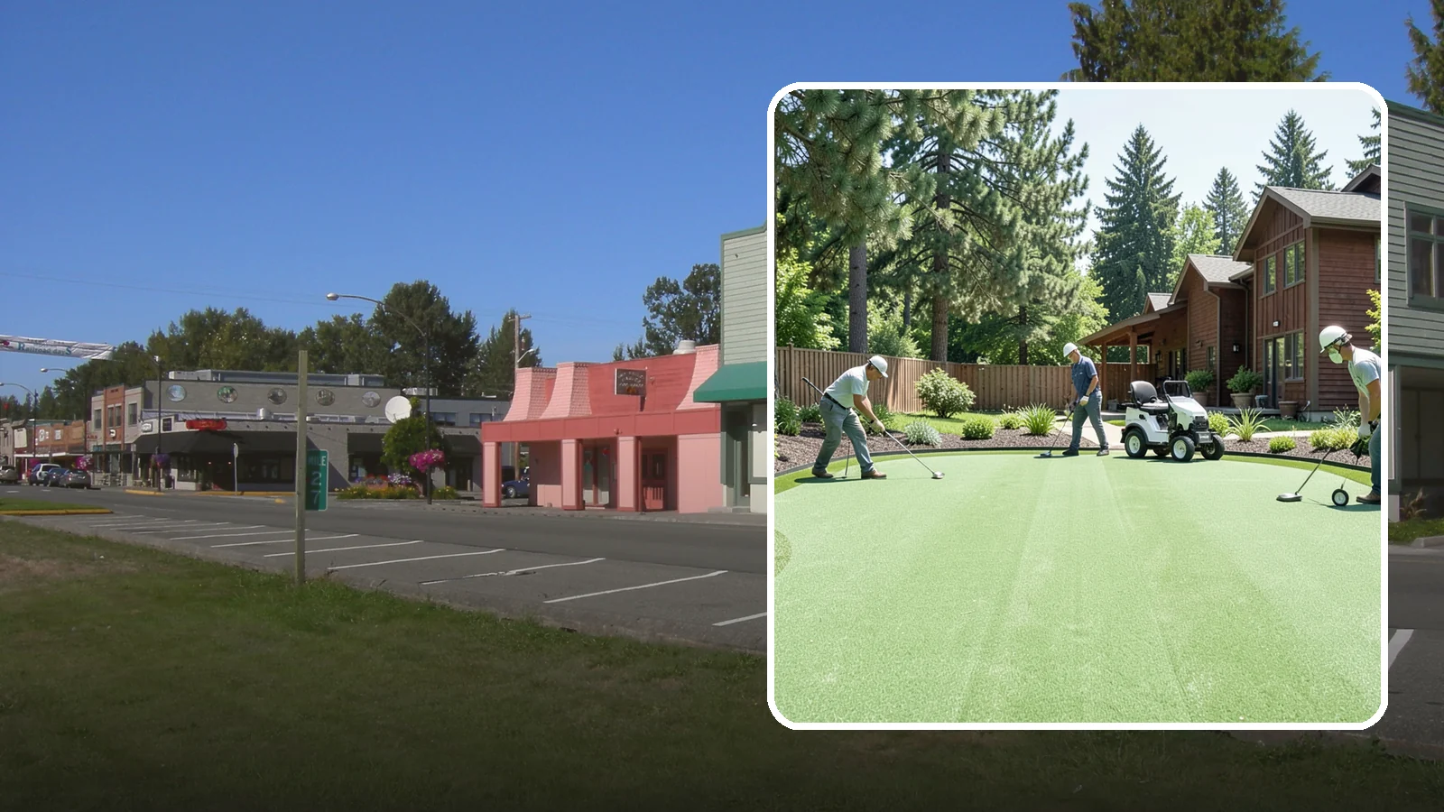 Putting Green Installation in Snoqualmie, King County, WA - Custom backyard putting greens with true roll and realistic speed to practice your short game at home.