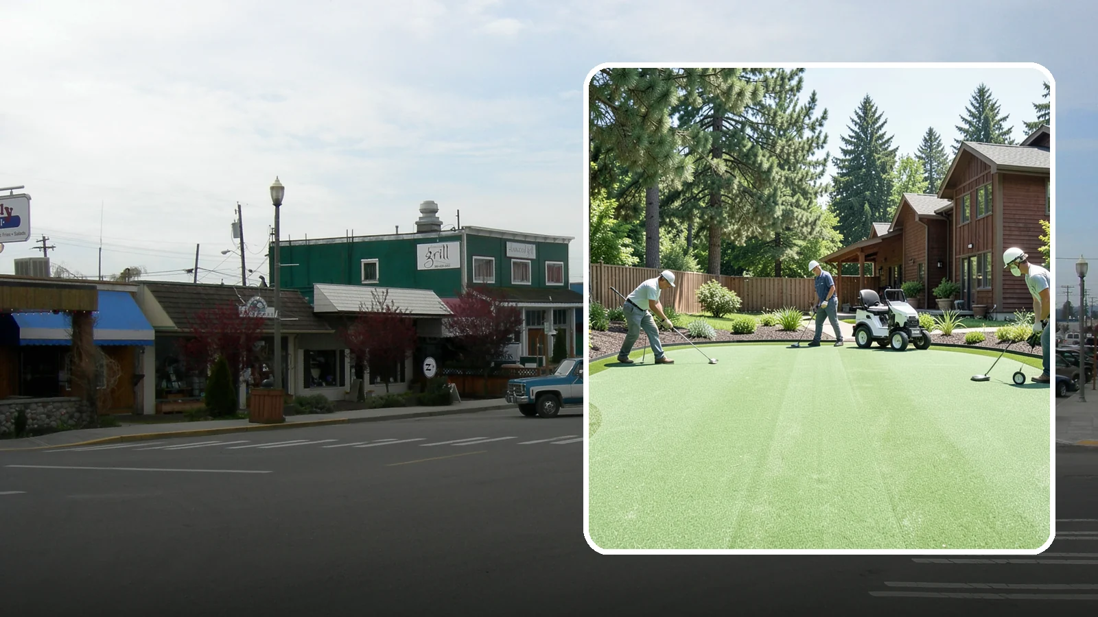 Putting Green Installation in Stanwood, Snohomish County, WA - Custom backyard putting greens with true roll and realistic speed to practice your short game at home.