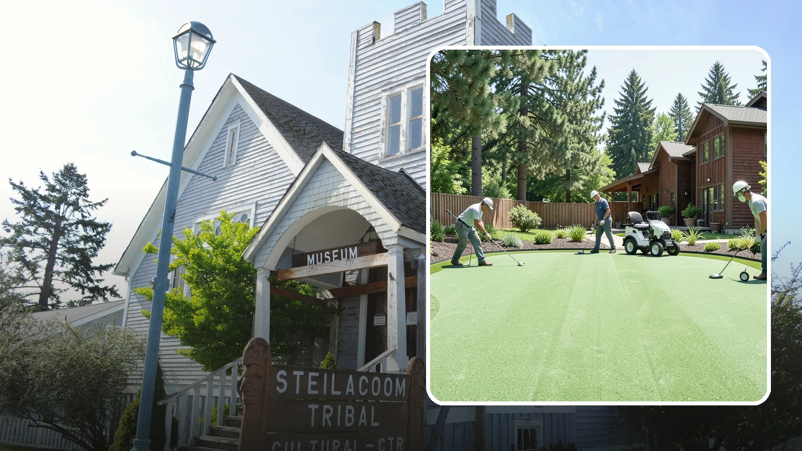 Putting Green Installation in Steilacoom, Pierce County, WA - Custom backyard putting greens with true roll and realistic speed to practice your short game at home.