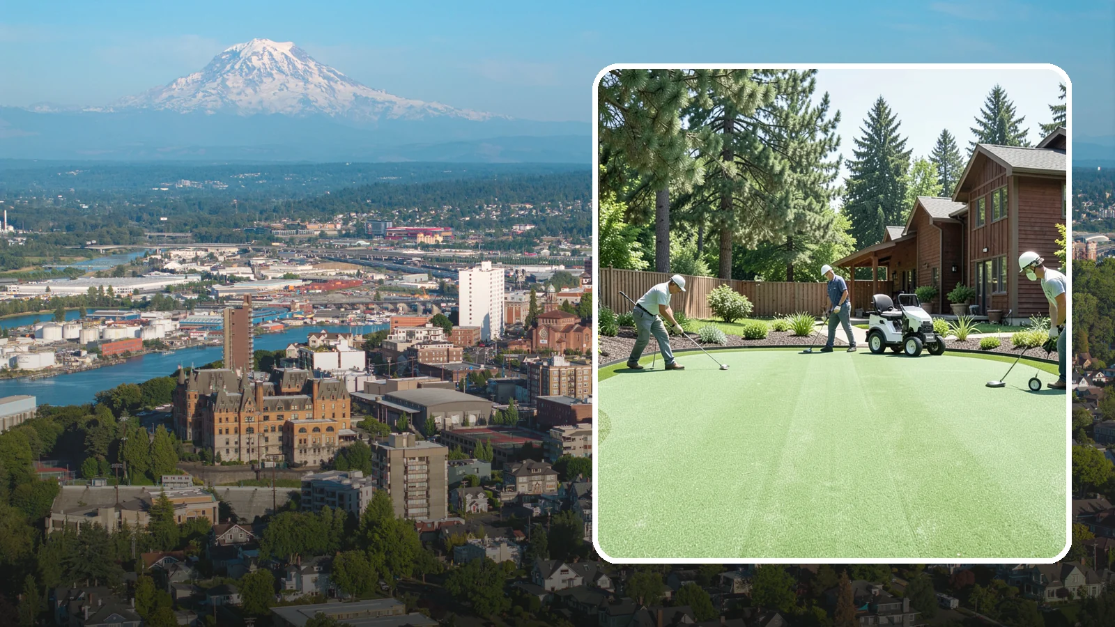 Putting Green Installation in Tacoma, Pierce County, WA - Custom backyard putting greens with true roll and realistic speed to practice your short game at home.