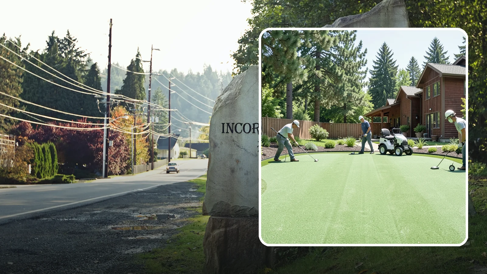 Putting Green Installation in Wilkeson, Pierce County, WA - Custom backyard putting greens with true roll and realistic speed to practice your short game at home.