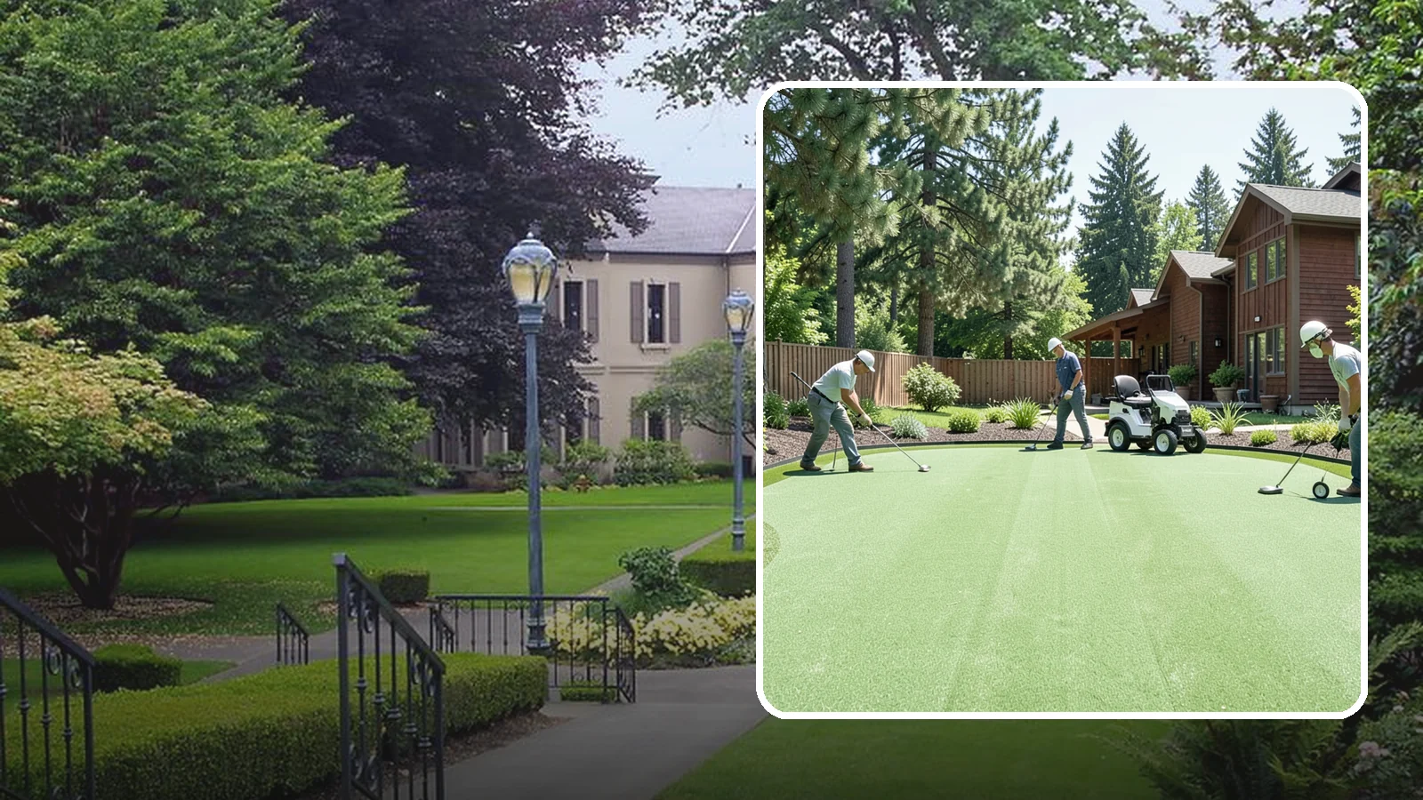 Putting Green Installation in Woodinville, King County, WA - Custom backyard putting greens with true roll and realistic speed to practice your short game at home.