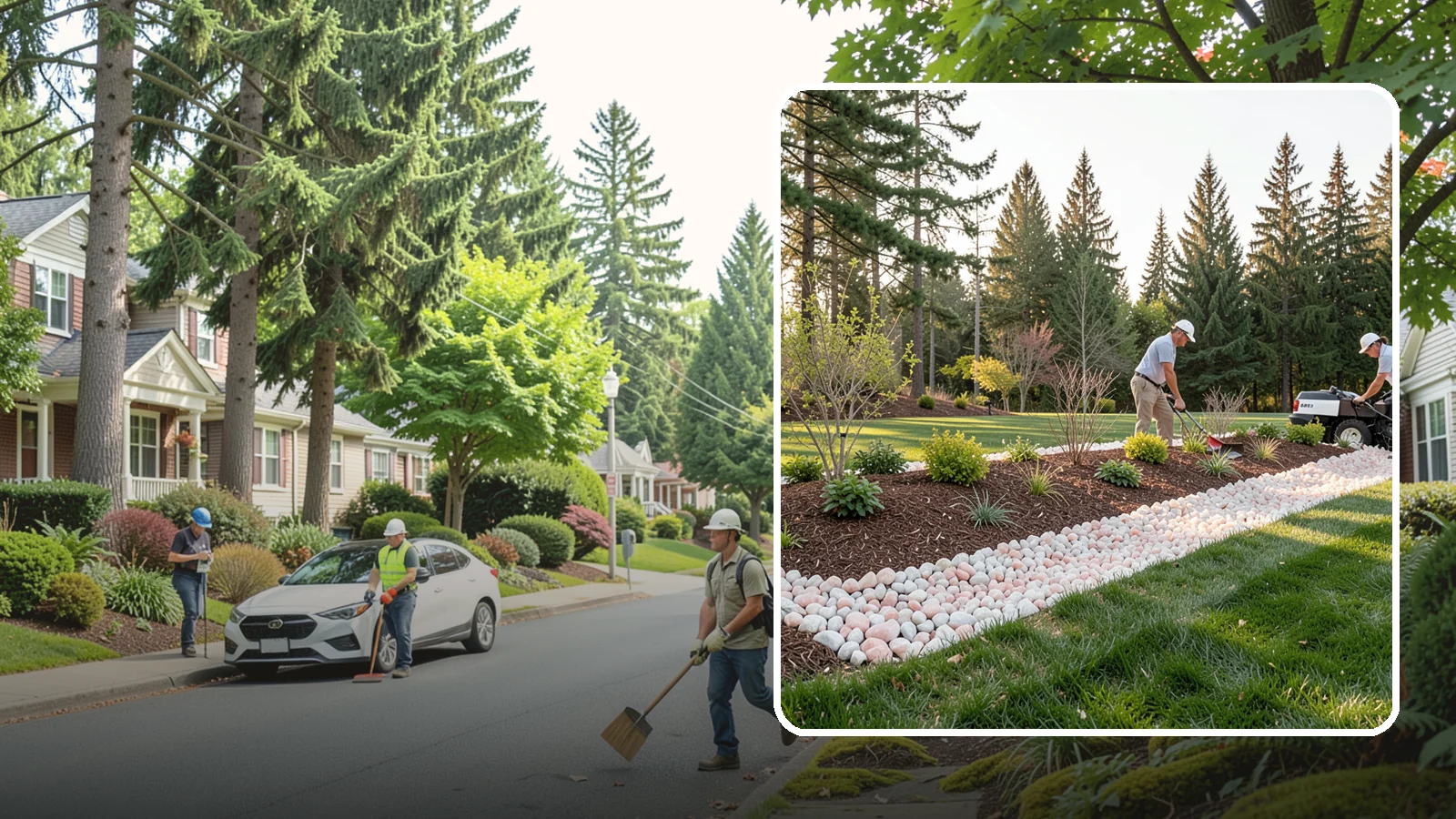 Quartz Rock Installation in Beaux Arts Village, King County, WA - Bright, crystalline white-to-rose quartz that brings sparkle and upscale contrast to feature beds and borders.
