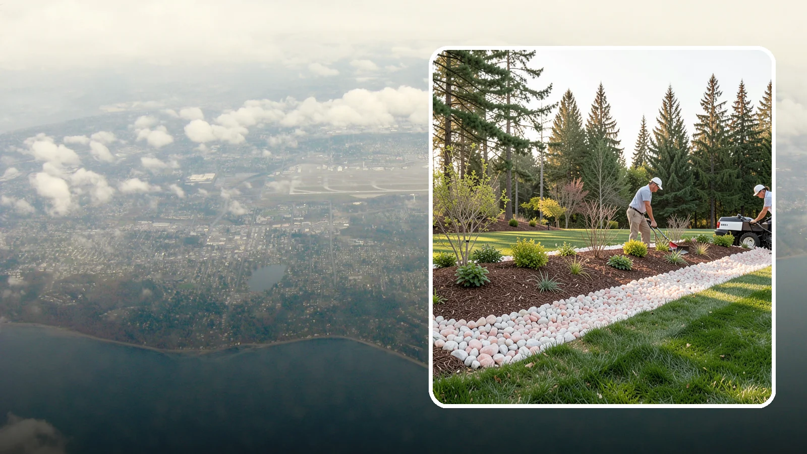 Quartz Rock Installation in Burien, King County, WA - Bright, crystalline white-to-rose quartz that brings sparkle and upscale contrast to feature beds and borders.