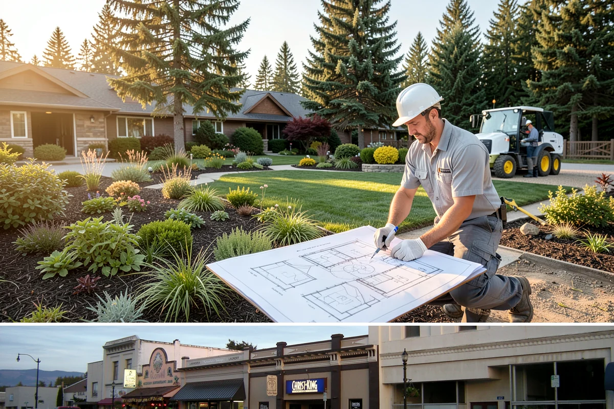 Quartz Rock Installation in Burlington, Skagit County, WA - Quartz can be installed year-round, but a dry day makes it easier to keep the bright stone free of mud during placement.