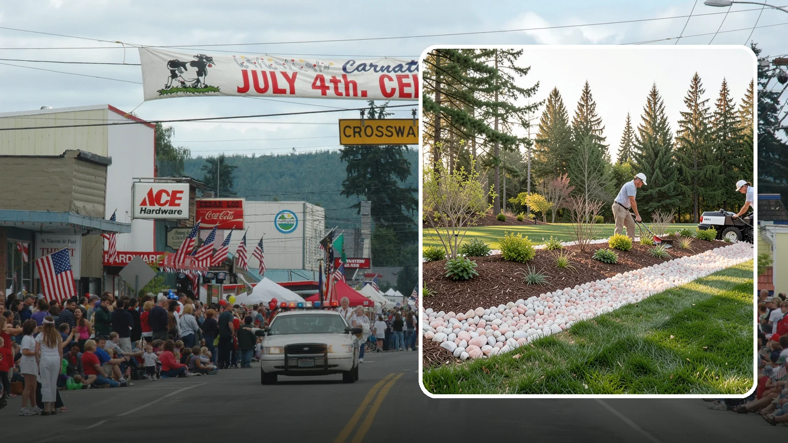 Quartz Rock Installation in Carnation, King County, WA - Bright, crystalline white-to-rose quartz that brings sparkle and upscale contrast to feature beds and borders.