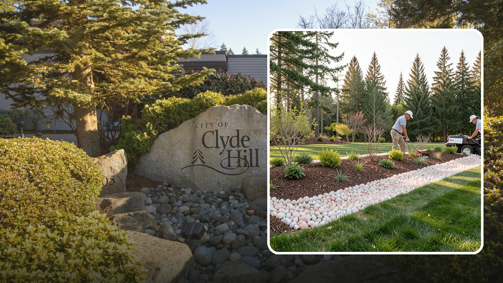 Quartz Rock Installation in Clyde Hill, King County, WA - Bright, crystalline white-to-rose quartz that brings sparkle and upscale contrast to feature beds and borders.