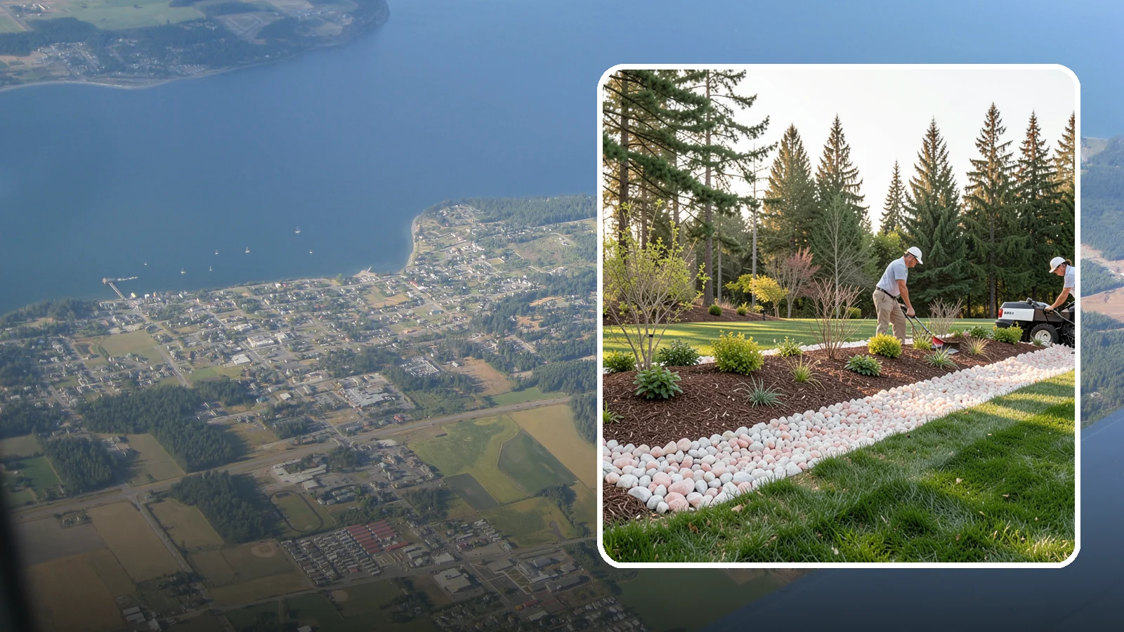Quartz Rock Installation in Coupeville, Island County, WA - Bright, crystalline white-to-rose quartz that brings sparkle and upscale contrast to feature beds and borders.