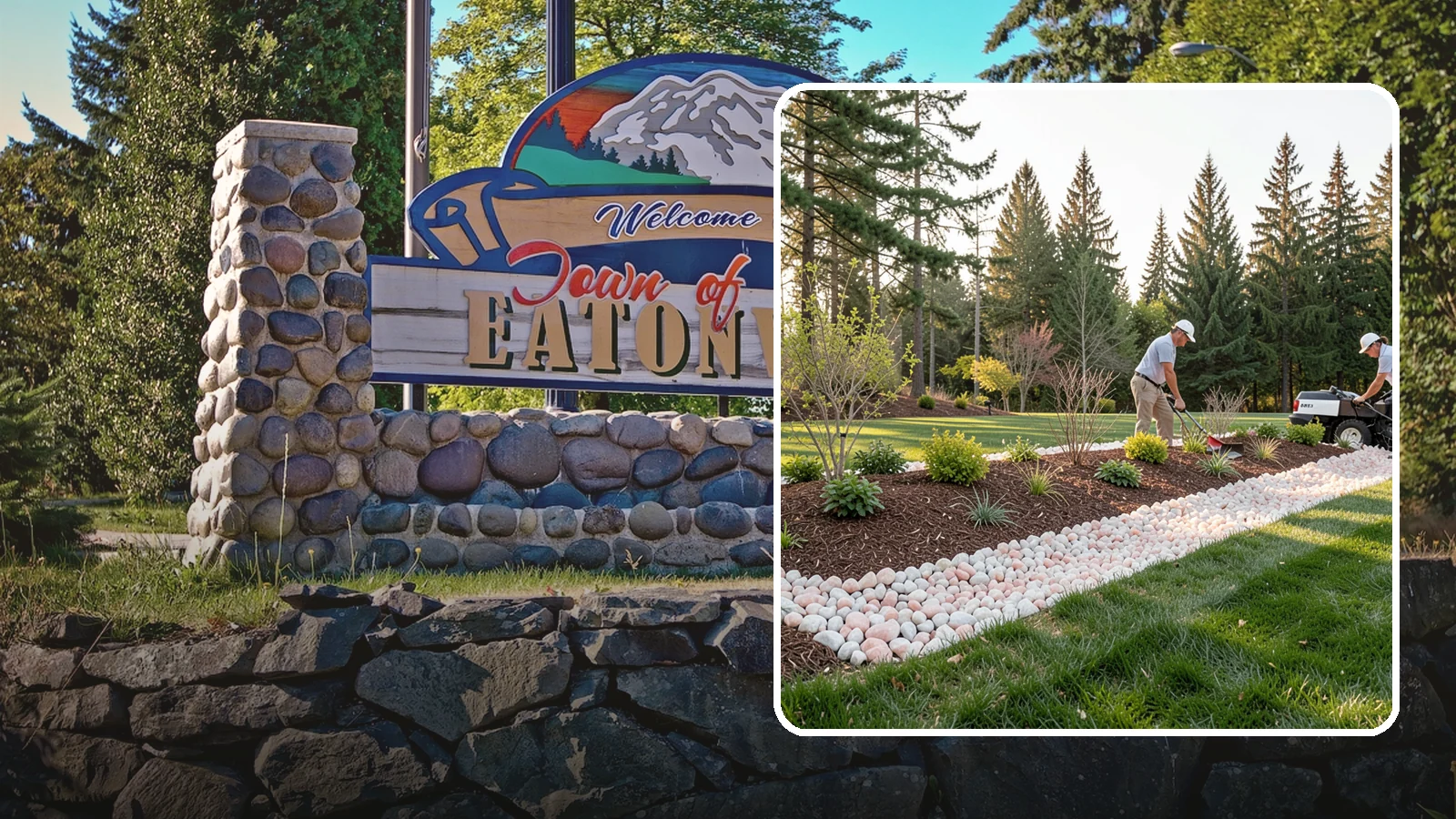 Quartz Rock Installation in Eatonville, Pierce County, WA - Bright, crystalline white-to-rose quartz that brings sparkle and upscale contrast to feature beds and borders.