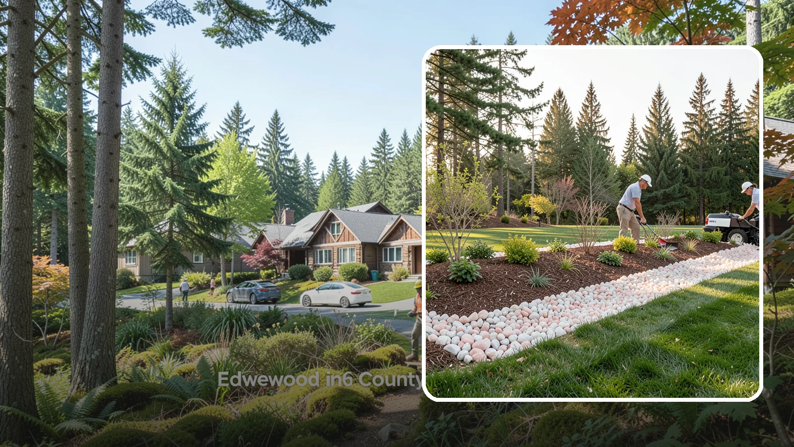 Quartz Rock Installation in Edgewood, Pierce County, WA - Bright, crystalline white-to-rose quartz that brings sparkle and upscale contrast to feature beds and borders.