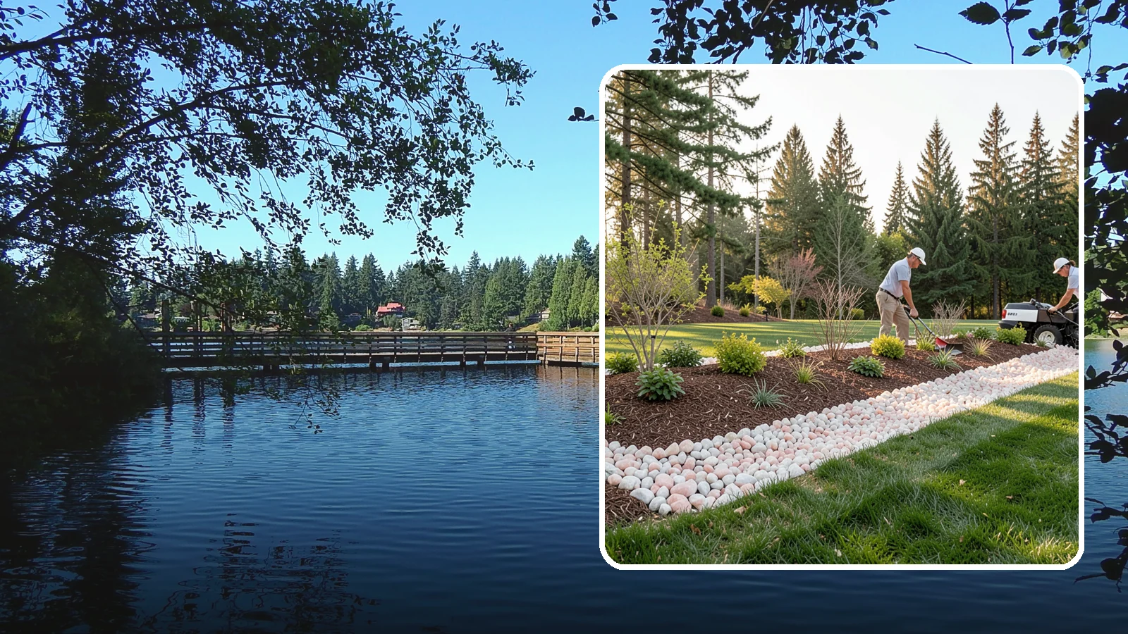 Quartz Rock Installation in Federal Way, King County, WA - Bright, crystalline white-to-rose quartz that brings sparkle and upscale contrast to feature beds and borders.