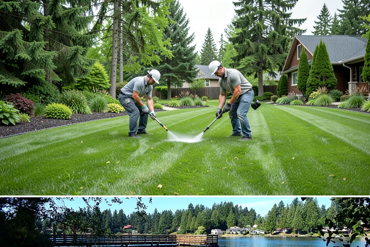 Quartz Rock Installation in Federal Way, King County, WA - Quartz can be installed year-round, but a dry day makes it easier to keep the bright stone free of mud during placement.